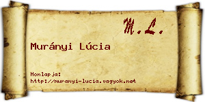 Murányi Lúcia névjegykártya